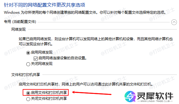 启用文件和打印机共享